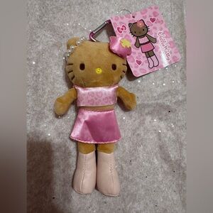 Hello Kitty Plush in Pink and Brown Outfit Bag Charm Keychain